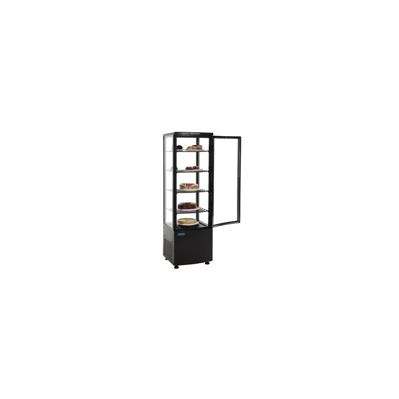 Vitrine panoramique, 5 grilles, 360 LT, Noire