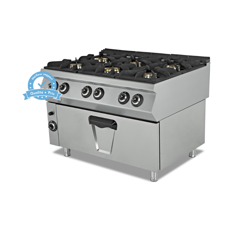 Fourneau 6 feux sur four  1200x730x285