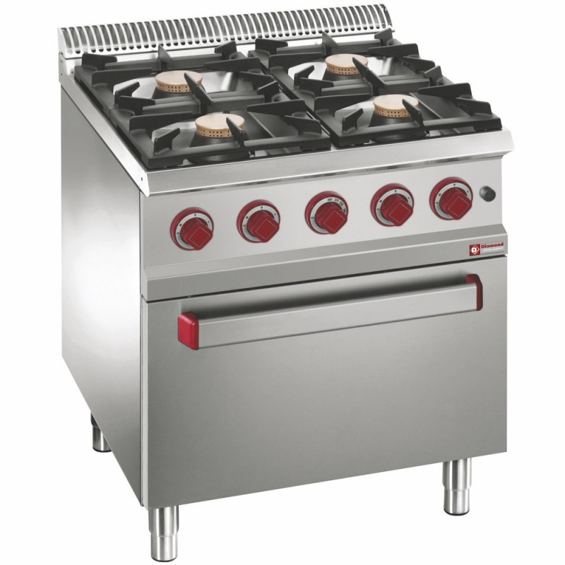 Cuisinière gaz Roeder 4 feux 4x5,5kW four électrique 2,6kW