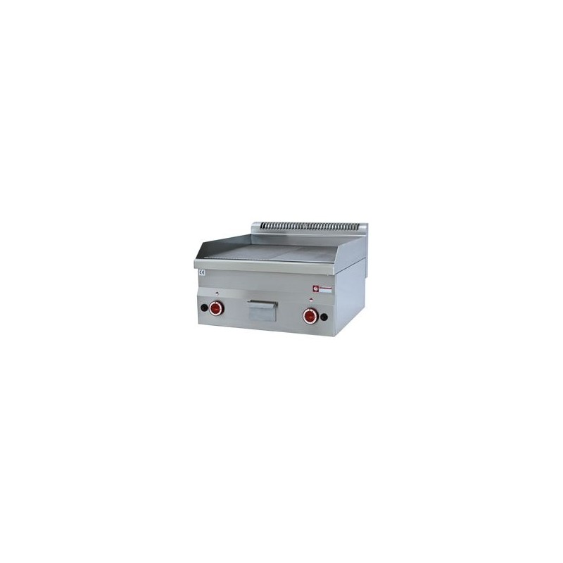 Plaque de cuisson gaz, 600x600x280/400 surface 1/2 lisse et 1/2 nervurée -diamond