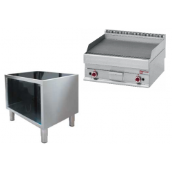 Plaque de cuisson gaz 700x650x280/400  lisse et rainurée diamond