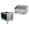 Plaque de cuisson gaz 700x650x280/380 1/2 rainurée -Top- chrome diamond