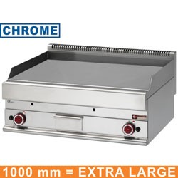 Plaque de cuisson gaz 1000x650x280/380, surface lisse, chrome diamond