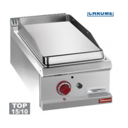 Plaque de cuisson gaz lisse chrome dur, module 1/2 -TOP- Optima 700