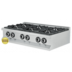 Fourneau gaz 6 feux inox...