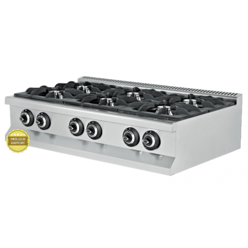 Fourneau gaz  6 feux  inox qualité supérieure 1200x730x285