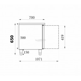 table  basse refrigére 2 portes 1360x700x650  +2/ +8