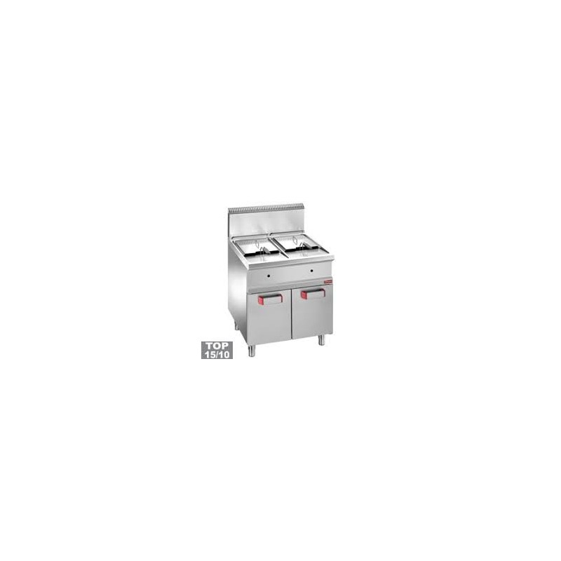 Friteuse gaz 2 cuves 14 litres sur armoire