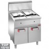 Friteuse gaz 2 cuves 14 litres sur armoire