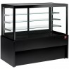 Comptoir vitrine panoramique, ventilé, 4 niveaux, sans réserve - NOIR
