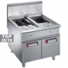 Friteuse gaz 2 cuve 18 lit. (2x 18 kW) sur meuble fermé