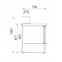 saladette ou table a pizza 3 portes 7x1/6GN +2 / + 8