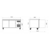 TABLES RÉFRIGÉRÉES série star 600x400 plans de travail granit évaporateur traité (AA28PPDM2)