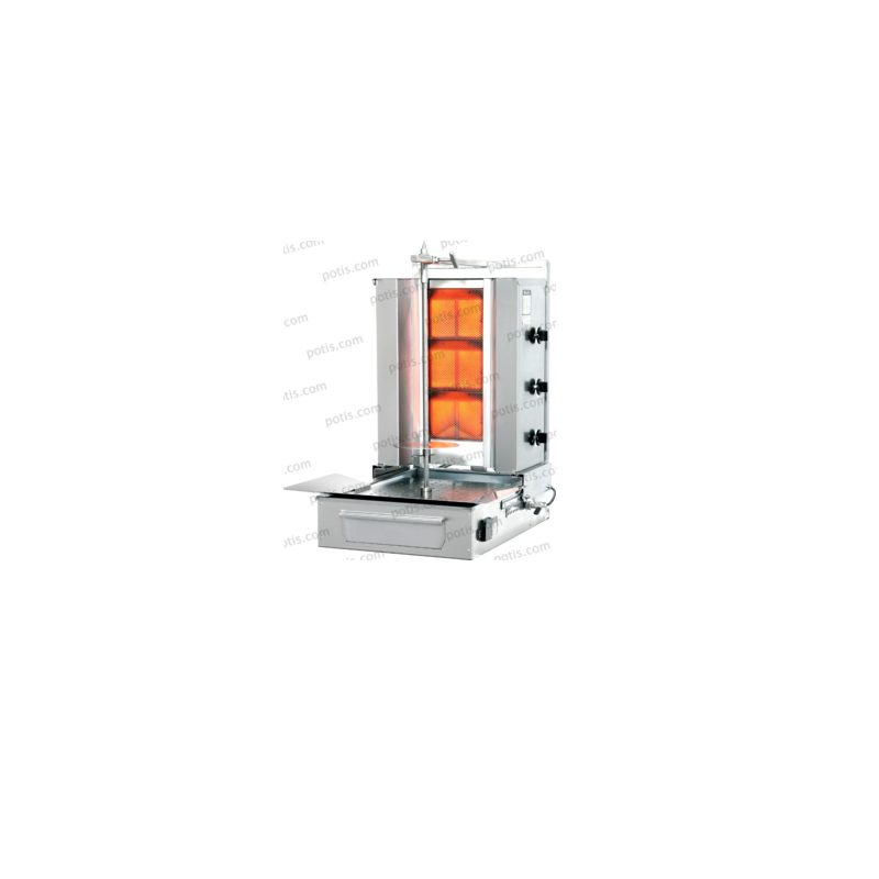 kebab 3 bruleurs 40 kg potis