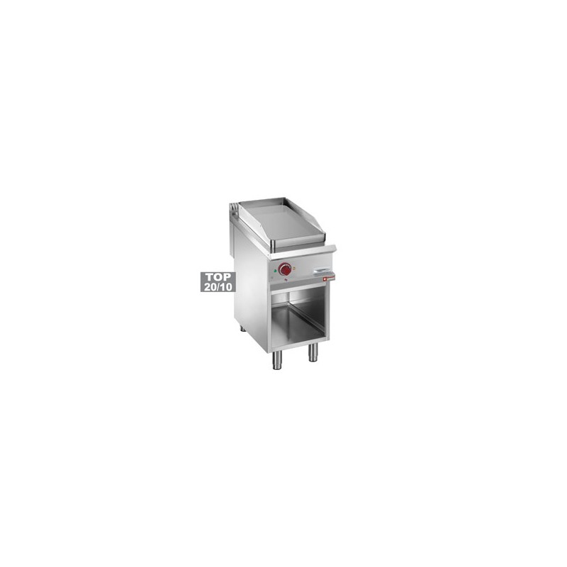 Plaque de cuisson rainurée gaz module 1/2, armoire ouverte