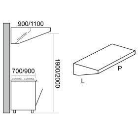 Hotte murale 2 filtres 1700X950X400  marque bertrand