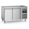 table refrigeré 2 portes en inox 1360x600x850 +2 / +8