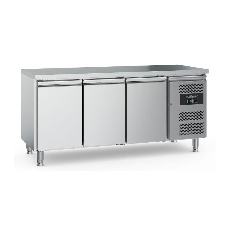 table refrigeré 3 portes en inox 1800x600x850 +2 / +8