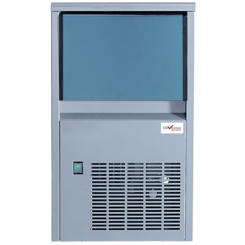 Machine à glaçons pleins (14 gr) 24kg/24h,avec réserve 6 kg inox WR-SP24-A/R2X