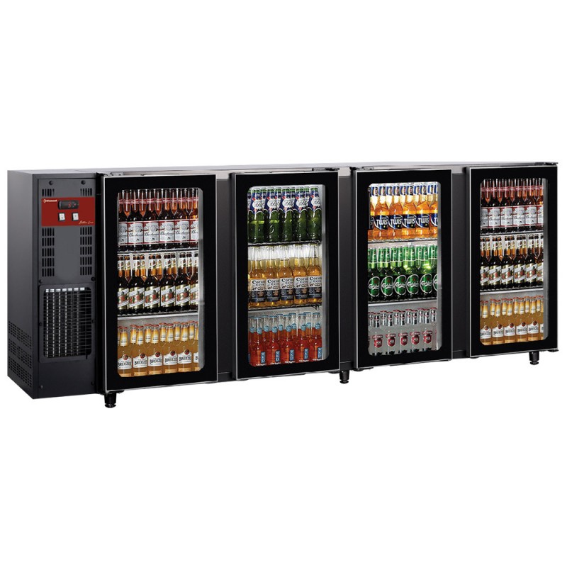 Refroidisseur de bouteilles 4 portes vitrées 783 litres  2675x565x890/905 +1° +8°