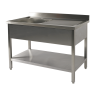 plonge en inox bertrand 1200x600x900 cuve a gauche avec sous tablette qualitée supérieure