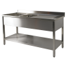 plonge en inox bertrand 1800x600 2 cuves a gauche + sous tablette qualitée supérieure