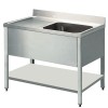 plonge en inox bertrand 1400x600x900  cuve a droite + sous tablette qualitée supérieure