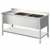 plonge en inox bertrand  2000x600x900 2 cuves a droite + sous tablette qualitée supérieure
