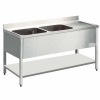 plonge en inox bertrand  2000x600x900 2 cuves a gauche + sous tablette qualitée supérieure