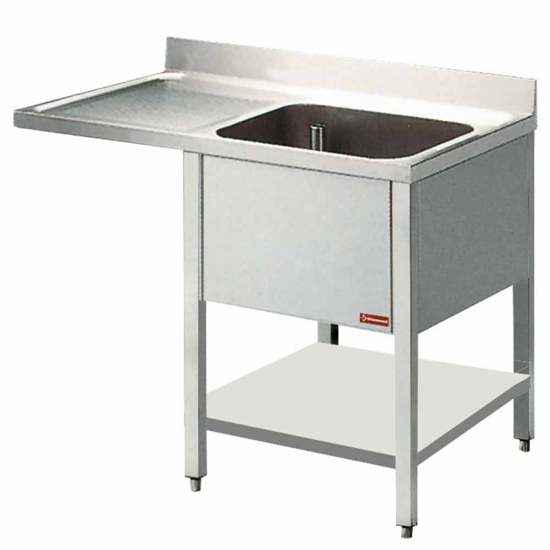 Plonge en inox 1400x700x900 cuve a droite + espace pour lave-vaisselle