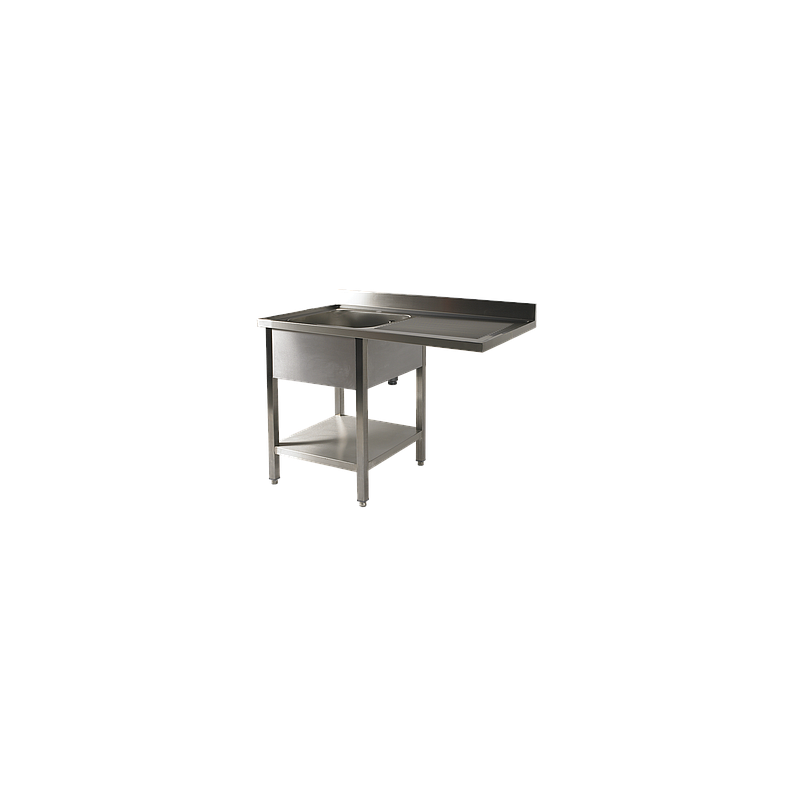Plonge en inox 1200x600x880/900 cuve a gauche + espace pour lave-vaisselle