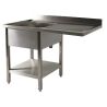 Plonge en inox 1400x700x880/900 cuve a gauche + espace pour lave-vaisselle
