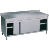 Armoire en inox porte coulissante 2000x700x900 avec bord Bertrand fabrication belge