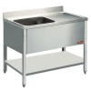 plonge en inox bertrand 1000x700x900 cuve a gauche avec sous tablette qualitée supérieure