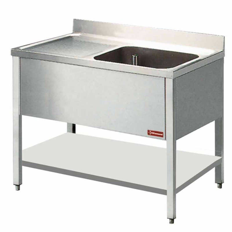 plonge en inox bertrand 1200x700x900 cuve a droite avec sous tablette qualitée supérieure