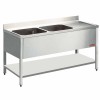 plonge en inox bertrand 2000x700x900 2 cuves a gauche + sous tablette qualitée supérieure