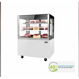 Vitrine réfrigéré patisserie 1500X660 noir et inox éclairage led