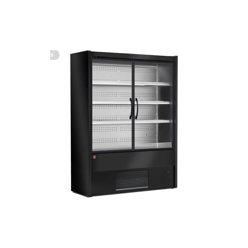 Meuble mural réfrigéré, portes battantes - NOIR