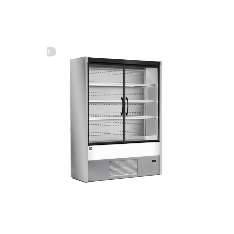 Meuble mural réfrigéré, portes battantes - GRIS/BLANC