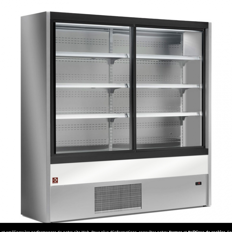Murale réfrigéré, ventilé, avec portes coulissantes en verres - GRIS/BLANC