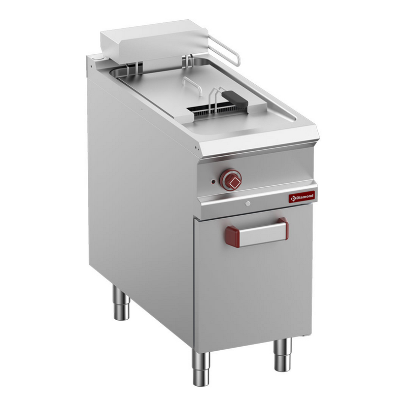 Friteuse électrique 1 cuve 18 lit. sur meuble fermé