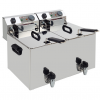 Friteuse de table électrique 2x 10 litres + robinet de vidange