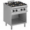 Fourneau gaz 4 feux, sur armoire ouverte 700x700xh850