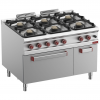 Fourneau 6 feux sur four gaz GN 2/1 et armoire neutre fermée Master 900