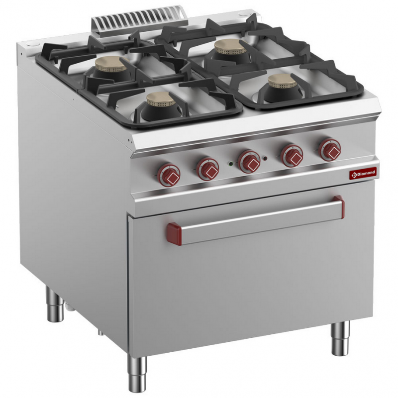 Fourneau 4 feux gaz, four électrique GN 2/1 Master 900