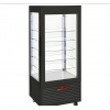Vitrine 4 faces T° négative, 5 étagères en verre , ventilée, 480 Lit, NOIRE