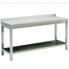 table de travaille en inox 2600x500x900 avec sous tablette +bord haute qualitée made in Belgique