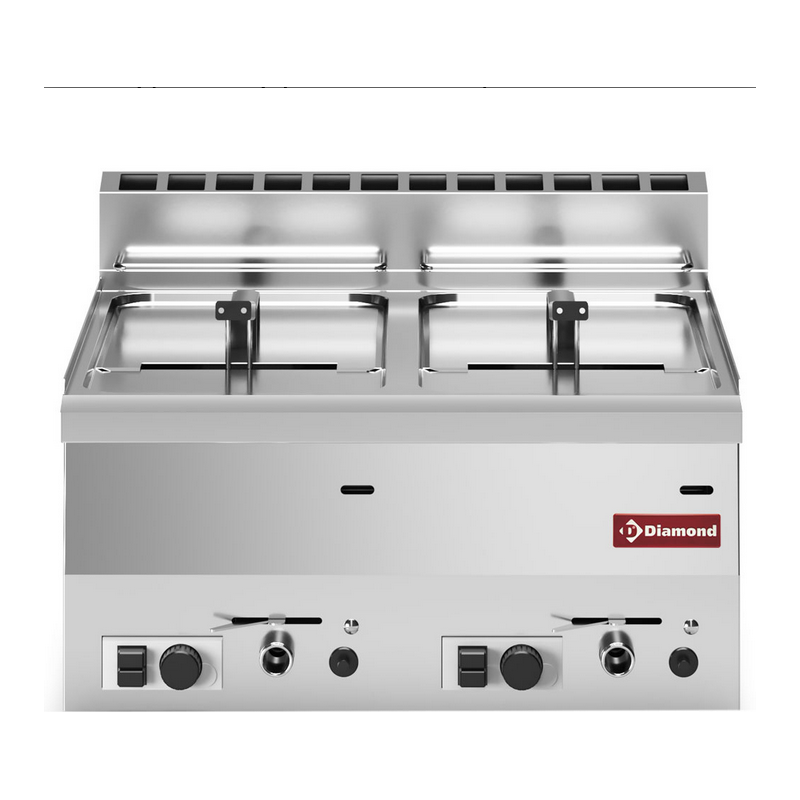 Friteuse gaz, 2 cuves 8 litres -Top-