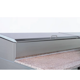 Table de préparation réfrigérée avec 3 portes et saladette incorporé - Surface marbre